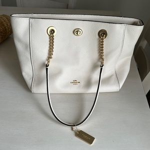 Coach Leather Cream Shoulder Bag